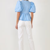 Puff Sleeve Peplum Top