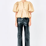 Puff Sleeve Peplum Top