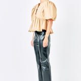 Puff Sleeve Peplum Top