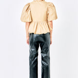 Puff Sleeve Peplum Top