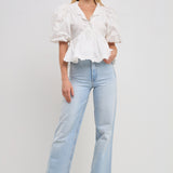 Puff Sleeve Peplum Top