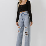 Cropped Knit Cardigan