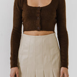 Cropped Knit Cardigan