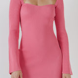 Square neckline Knit Mini Dress