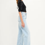 Mixed Media Puff Sleeve Top