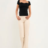 GREY LAB-High-Waisted Faux Leather Pants-PANTS available at Objectrare