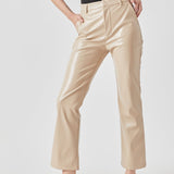Shiny High-Waisted Faux Leather Pants
