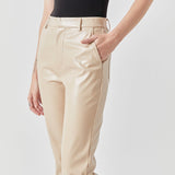 Shiny High-Waisted Faux Leather Pants