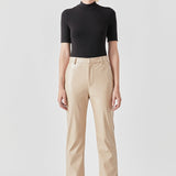 Shiny High-Waisted Faux Leather Pants