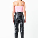 Shiny High-Waisted Faux Leather Pants
