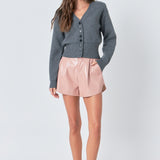 High-Waisted Faux Leather Shorts