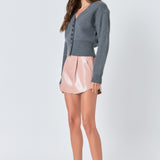 High-Waisted Faux Leather Shorts