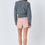 High-Waisted Faux Leather Shorts