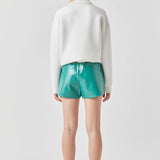 High-Waisted Faux Leather Shorts