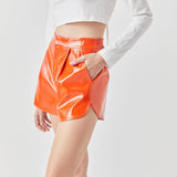 High-Waisted Faux Leather Shorts