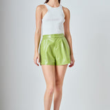 High-Waisted Faux Leather Shorts