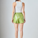 High-Waisted Faux Leather Shorts