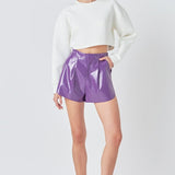 High-Waisted Faux Leather Shorts