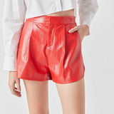 High-Waisted Faux Leather Shorts