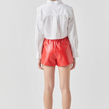 High-Waisted Faux Leather Shorts