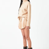High-Waisted Faux Leather Shorts