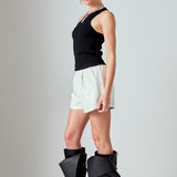 High-Waisted Faux Leather Shorts