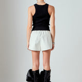 High-Waisted Faux Leather Shorts