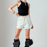 High-Waisted Faux Leather Shorts