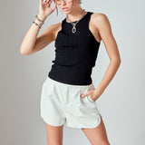 High-Waisted Faux Leather Shorts