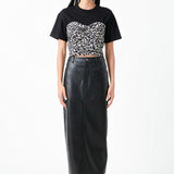 Leopard Shirred Cropped Top