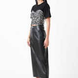 Leopard Shirred Cropped Top