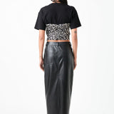 Leopard Shirred Cropped Top