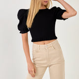 Back Tied Straps Knit Top