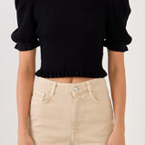 Back Tied Straps Knit Top