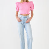 Back Tied Straps Knit Top