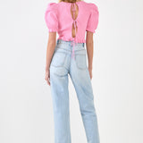 Back Tied Straps Knit Top