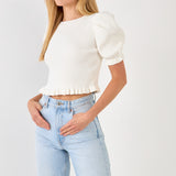 Back Tied Straps Knit Top