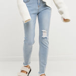 GREY LAB-Destroyed Skinny Jeans-JEANS available at Objectrare