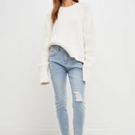 GREY LAB-Destroyed Skinny Jeans-JEANS available at Objectrare