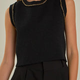 Trim Detail Knit Tank Top