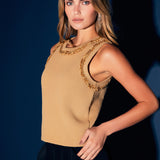 Trim Detail Knit Tank Top