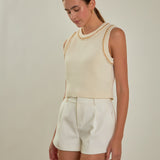 Trim Detail Knit Tank Top
