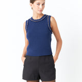 Trim Detail Knit Tank Top