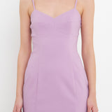 Stretch Fabric Fitted Mini Dress