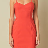 Stretch Fabric Fitted Mini Dress