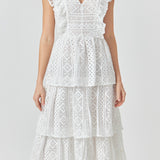 Lace Tiered Midi Dress