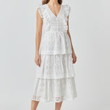 Lace Tiered Midi Dress