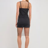 Embellishment Sleeveless Mini Dress