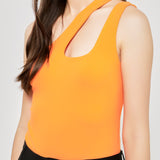 One Shoulder Cut-out Detail Knit Bodysuit