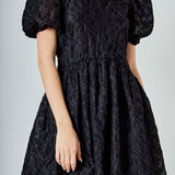Texture Floral Organza Mini Dress